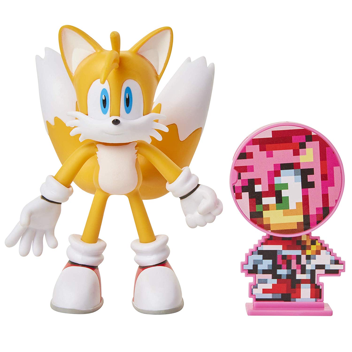 Фигурка Ёжик Соник - Тэйлз (Sonic The Hedgehog Collectible Tails Action Figure with Bendable Limbs and Spinable Friend Disk Accessory)