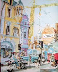 Маленький червоний автобус у місті — Доріс Айзенбургер #11