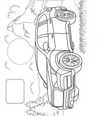 Збірка розмальовок. Машинки. Наліпка-зразок #3